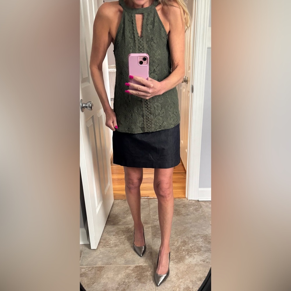 Cable & Gauge Olive Green Halter Top